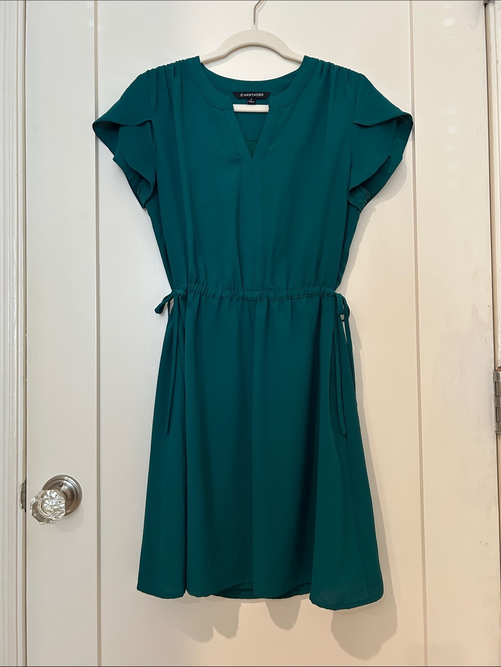 41 Hawthorn Casual Short Sleeve Drawstring Waist Dress, Green